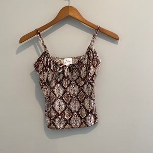 Snake Print front toe crop top